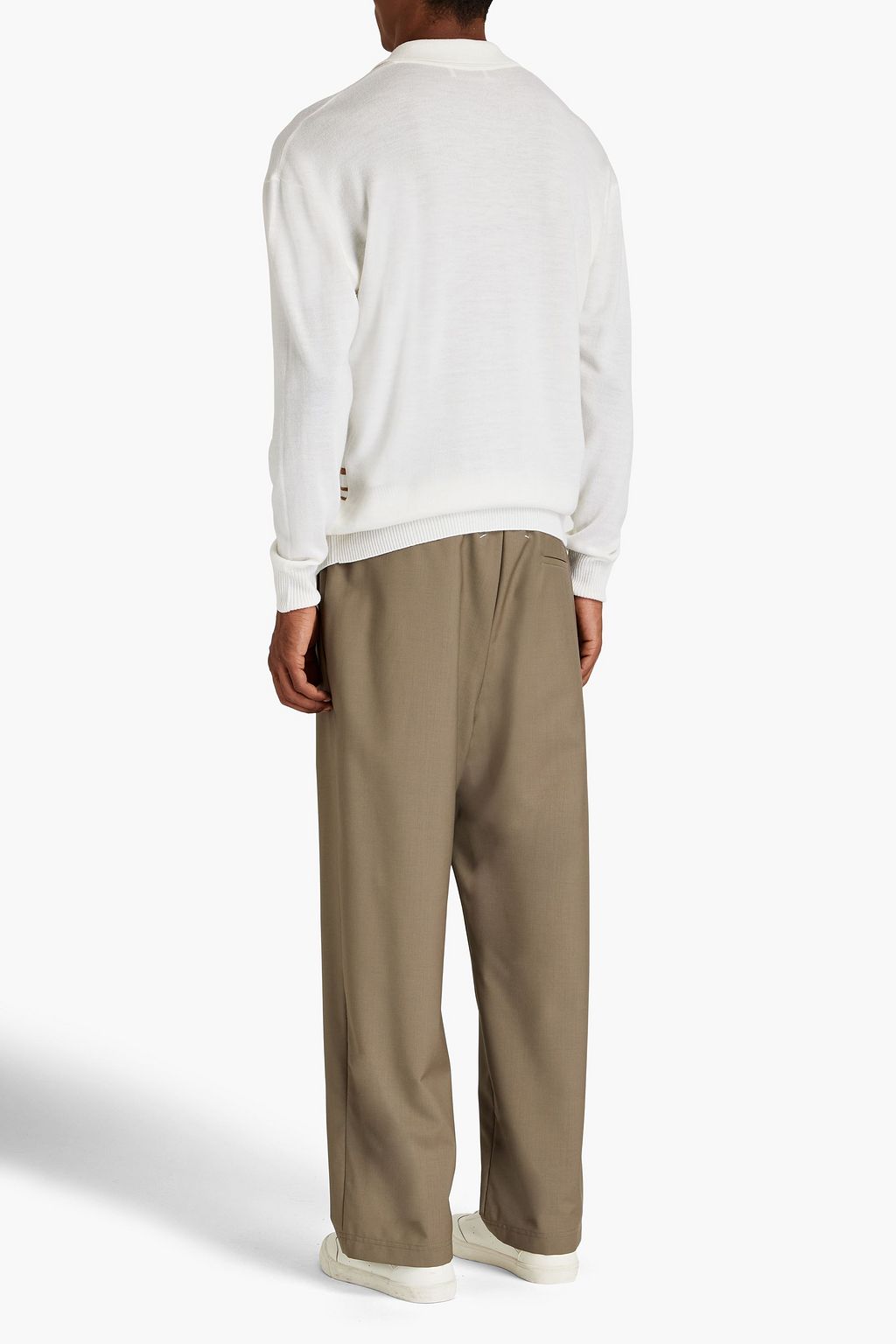 CANALI Embroidered jacquard-knit merino wool sweater