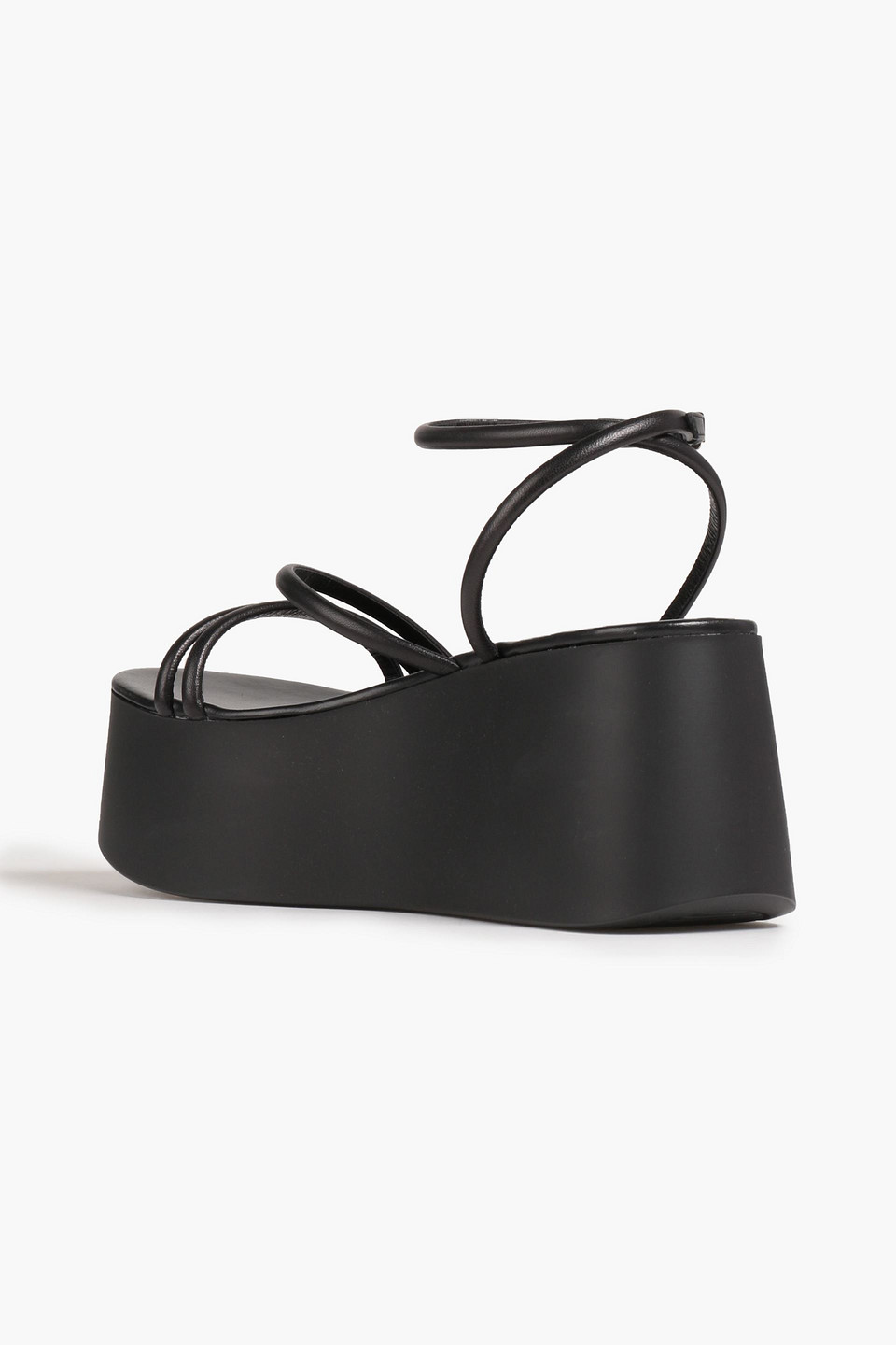 Shop Gianvito Rossi Bekah Leather Platform Sandals In Black