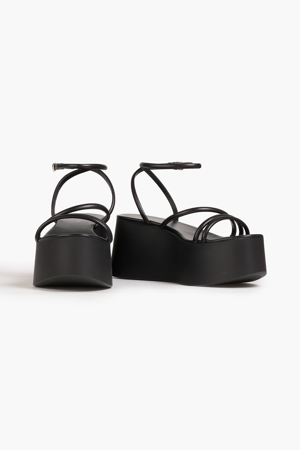 Shop Gianvito Rossi Bekah Leather Platform Sandals In Black