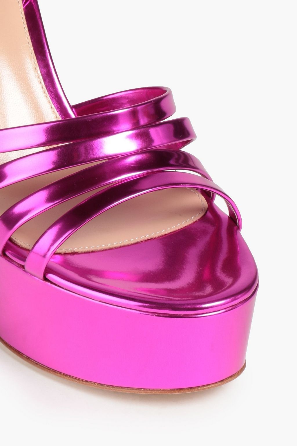 GIANVITO ROSSI Angelica mirrored-leather platform sandals