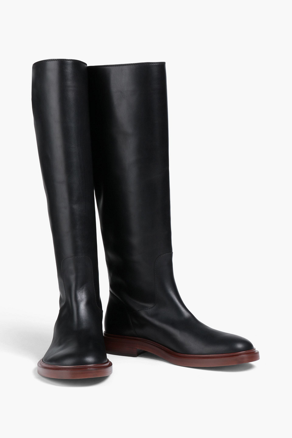 Tod's Leather Knee Boots In Black