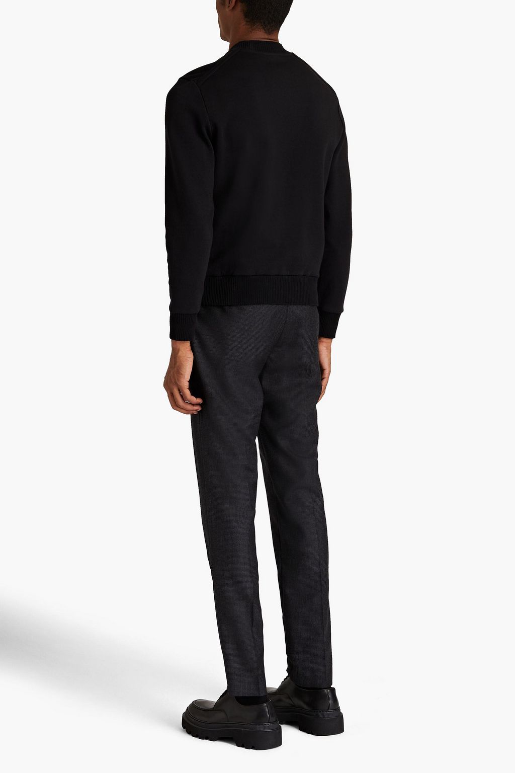 CANALI Logo-appliquéd cotton-blend jersey sweatshirt