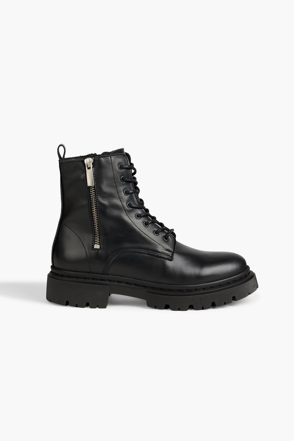 Iris & Ink Clementine Leather Combat Boots In Black