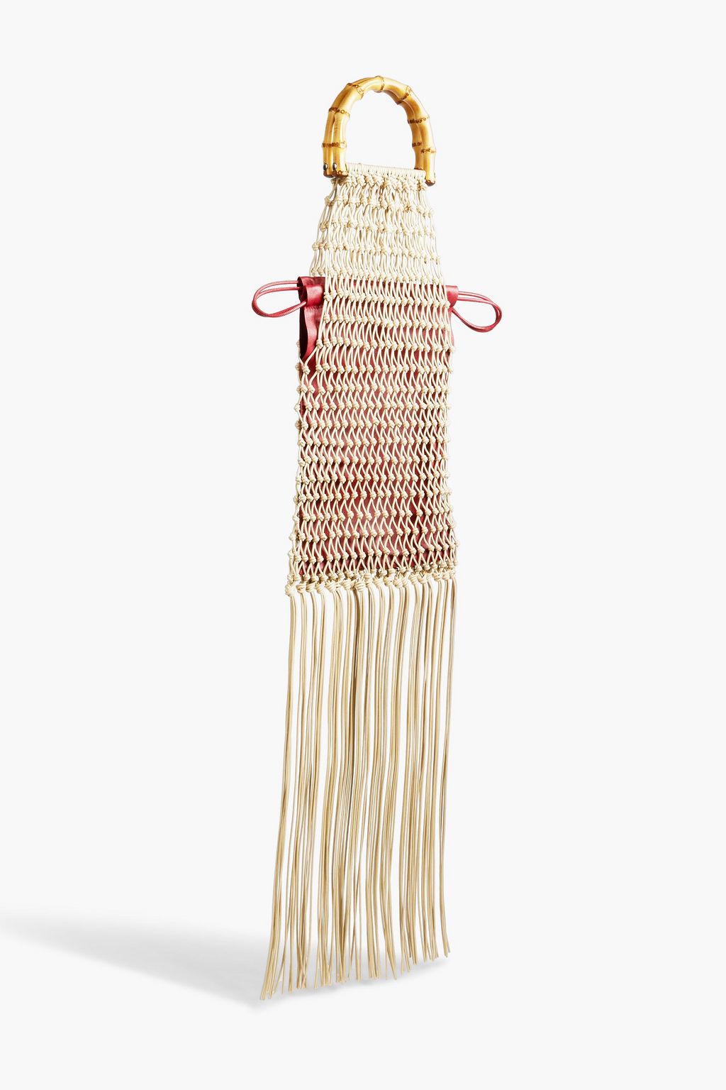 JIL SANDER Fringed woven leather tote