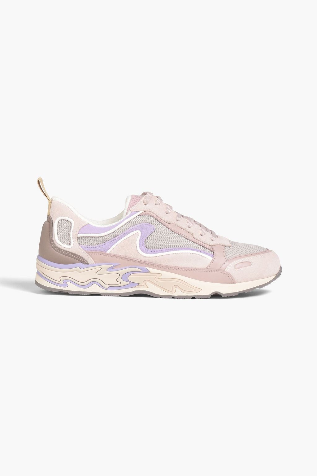 Lilac Flame mesh and suede sneakers | SANDRO | THE OUTNET