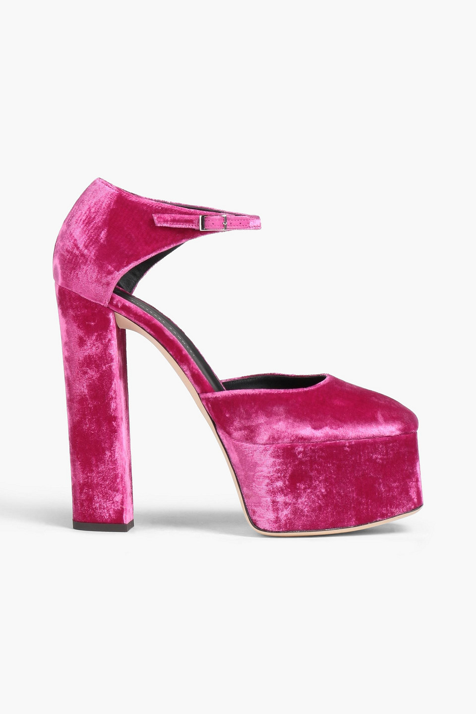 Giuseppe Zanotti New York 80 Velvet Platform Pumps In Fuchsia