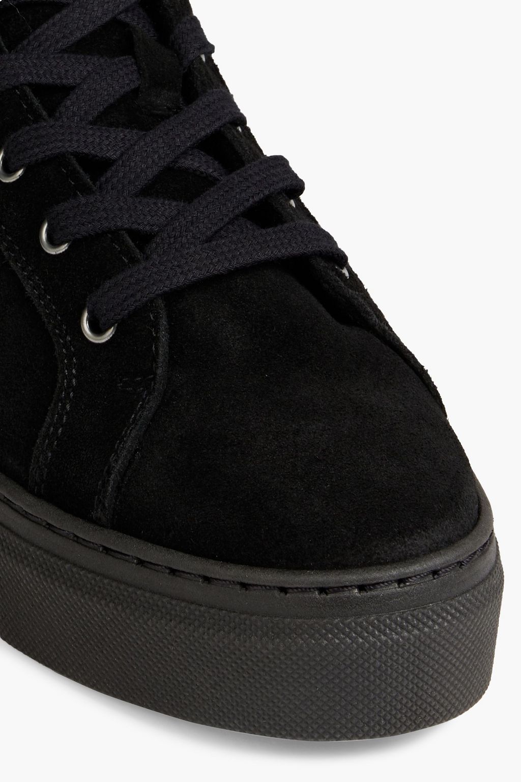 IRIS & INK Blossom High-Top-Sneakers aus Veloursleder mit Shearling-Besatz