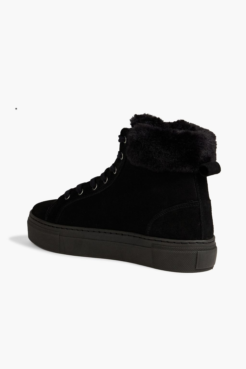 IRIS & INK Blossom High-Top-Sneakers aus Veloursleder mit Shearling-Besatz