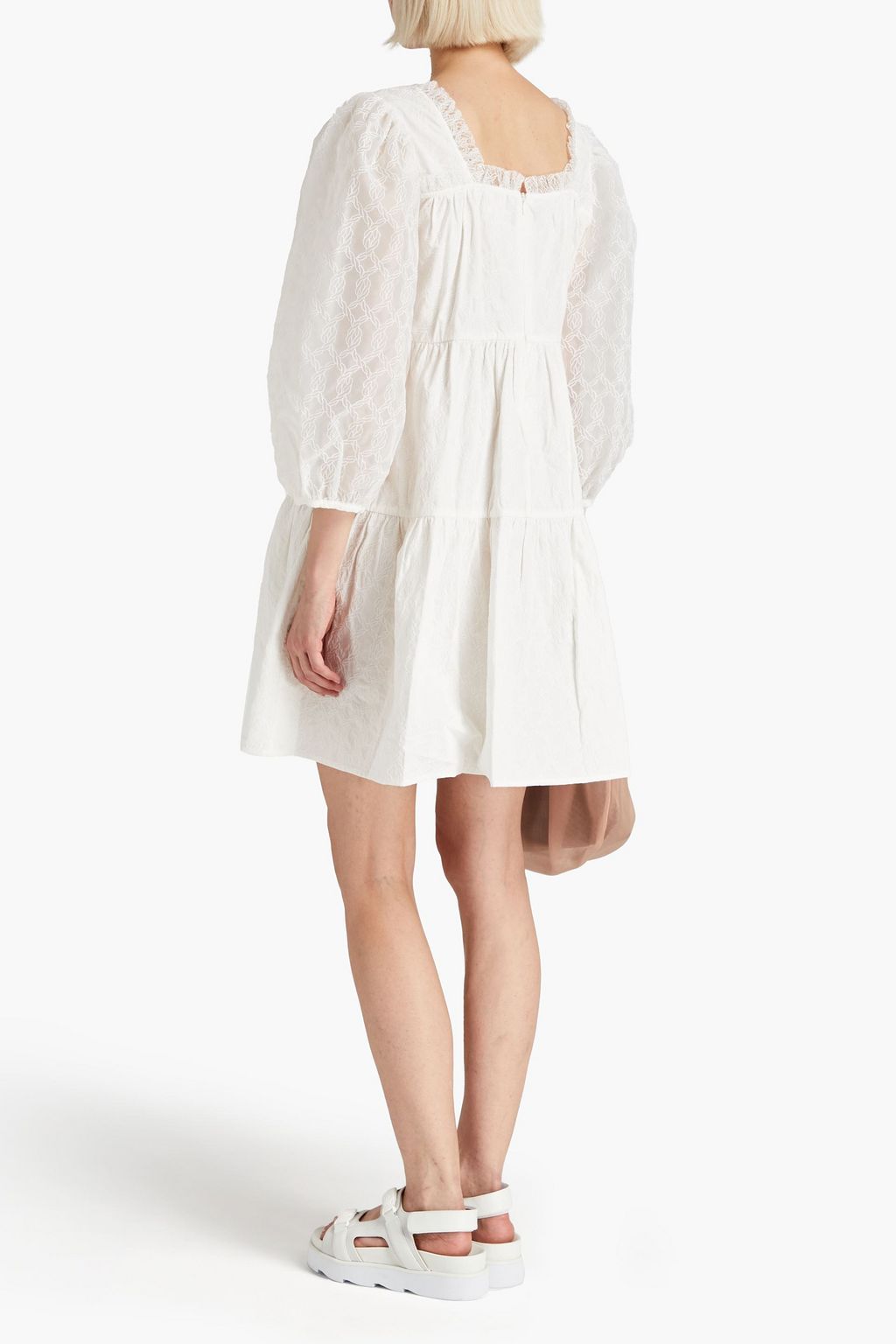 Moxidress Crewneck Sleeveless Crab Shrimp Print Mini Dress