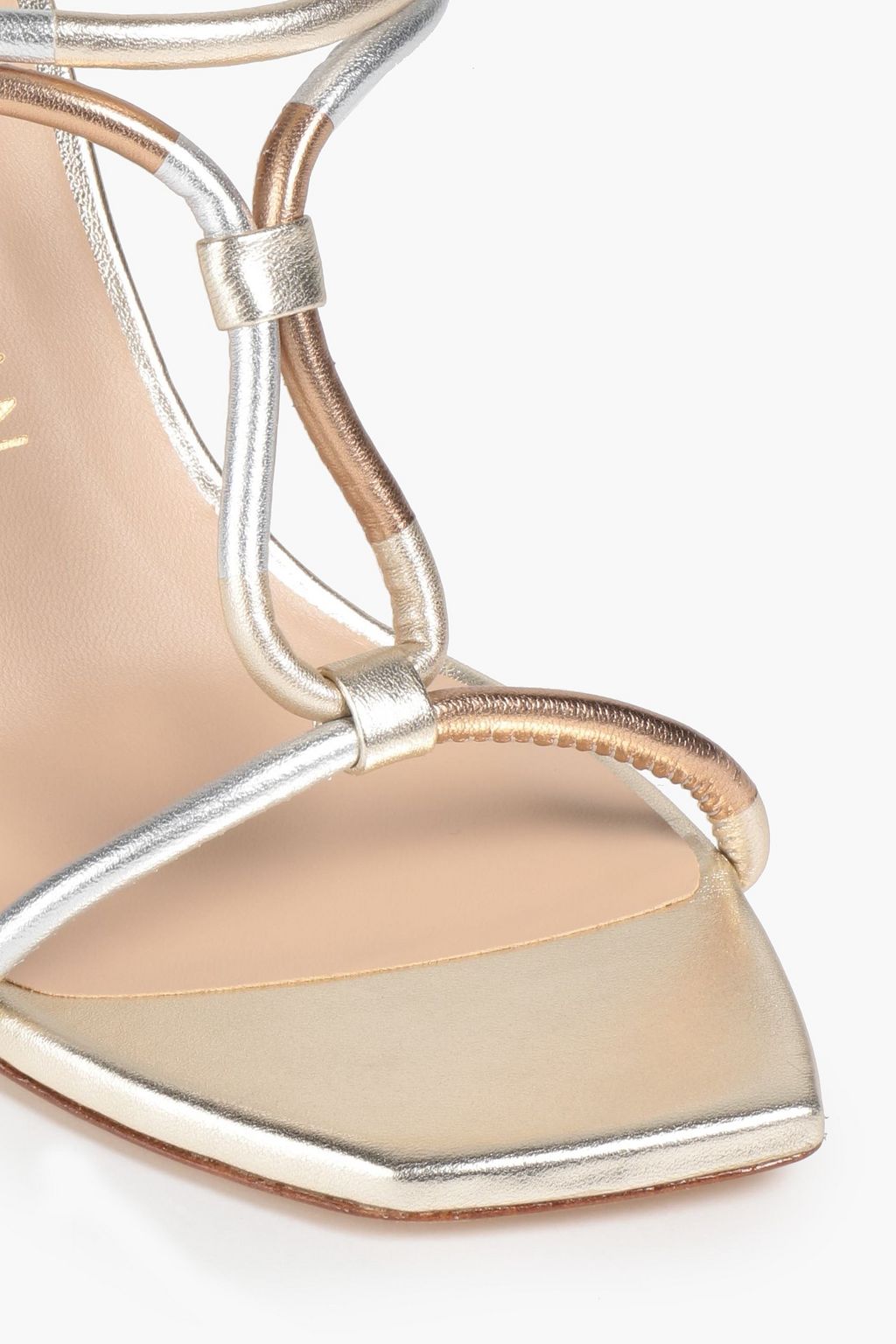 STUART WEITZMAN Knot 100 metallic leather sandals