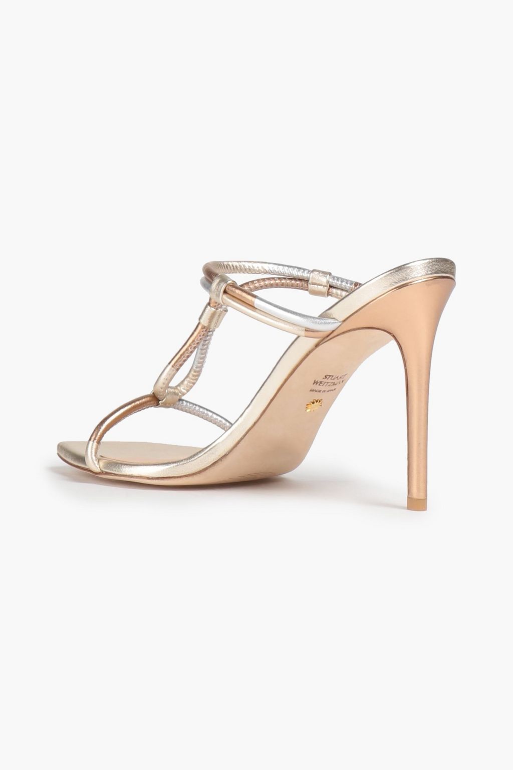 STUART WEITZMAN Knot 100 metallic leather sandals