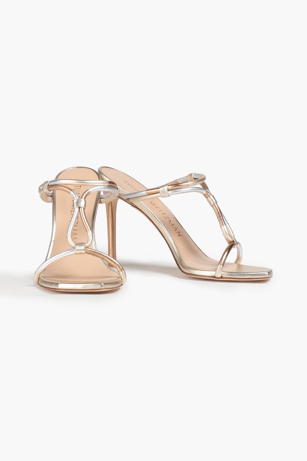 STUART WEITZMAN Knot 100 metallic leather sandals