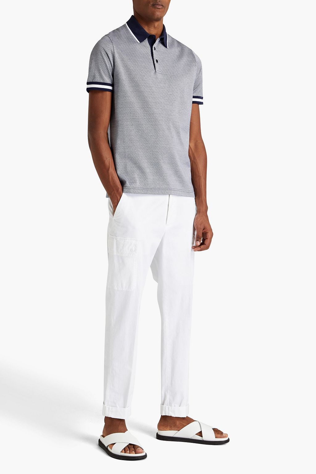 CANALI Cotton-jersey polo shirt