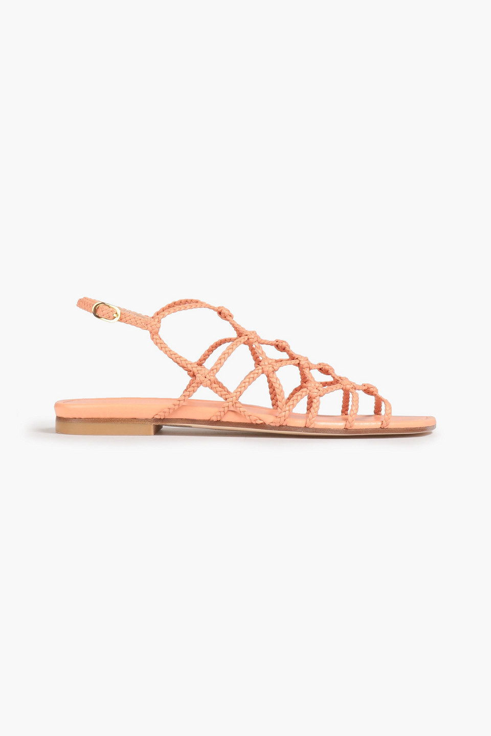 Stuart Weitzman Braided Leather Sandals In Orange