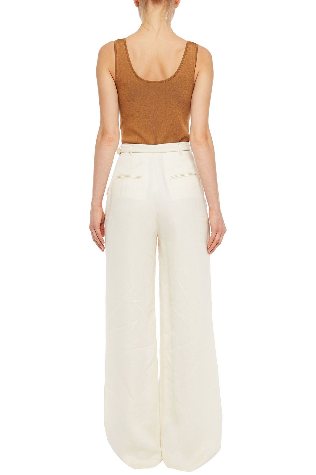 GABRIELA HEARST Belted linen wide-leg pants