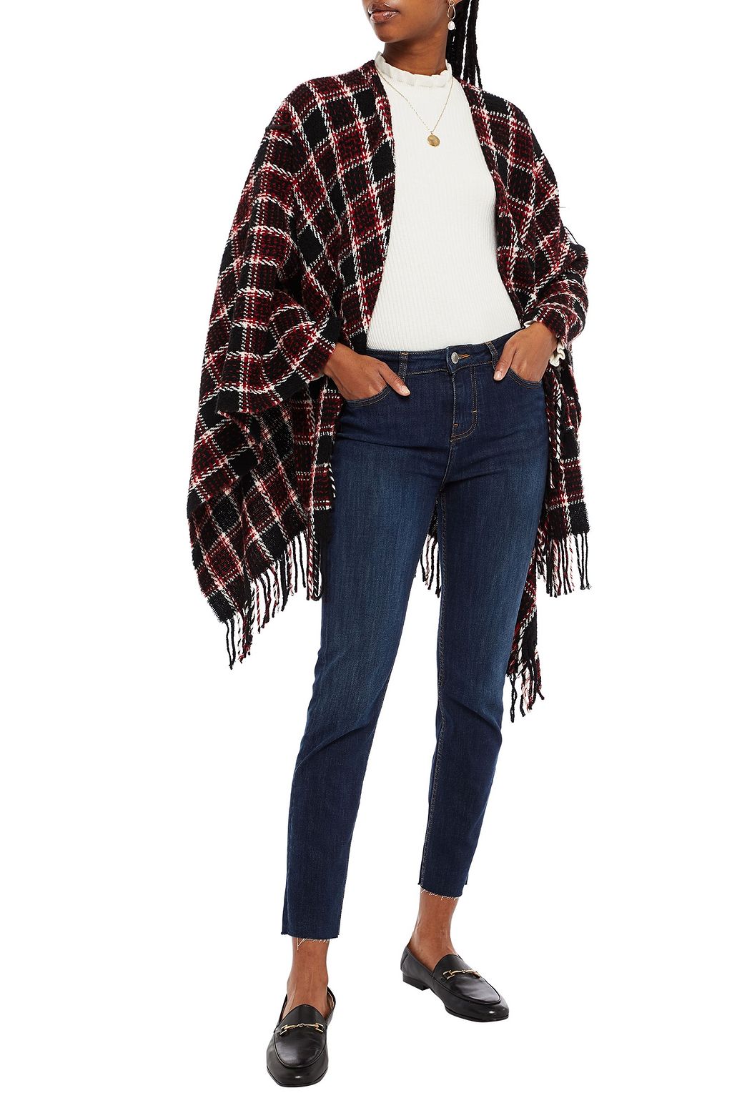 MAJE Cropped mid-rise slim-leg jeans