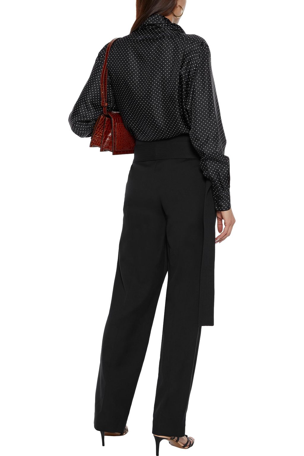 VICTORIA BECKHAM Polka-dot silk-twill shirt
