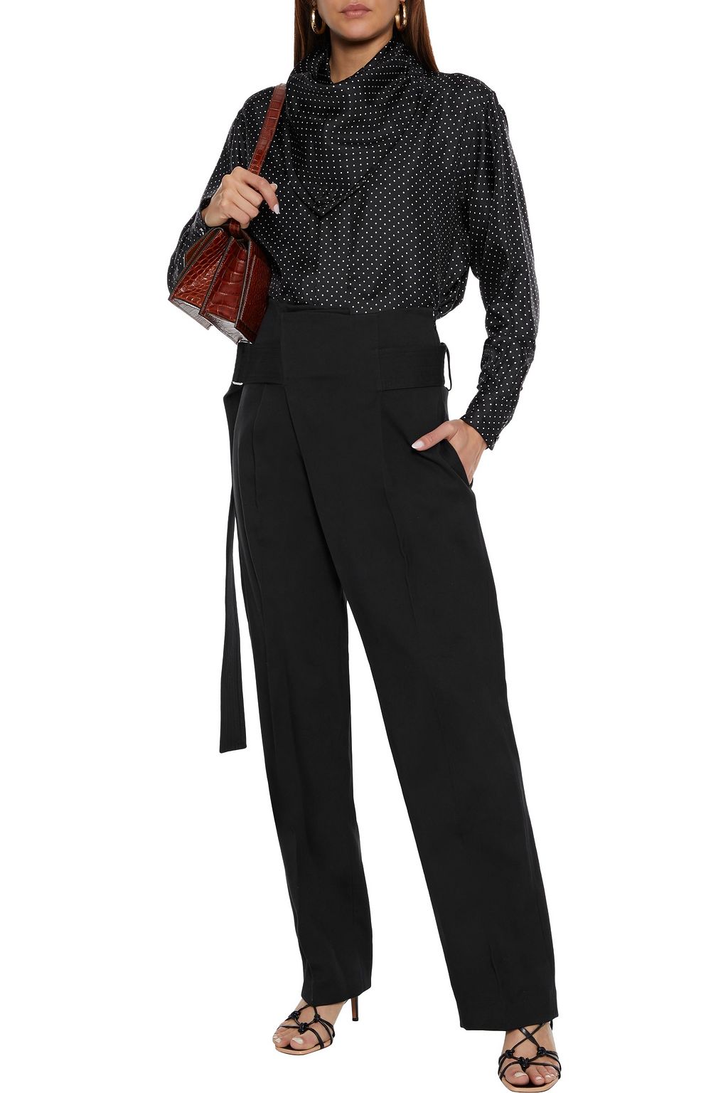 VICTORIA BECKHAM Polka-dot silk-twill shirt