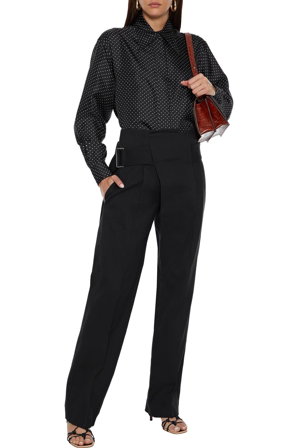 VICTORIA BECKHAM Polka-dot silk-twill shirt