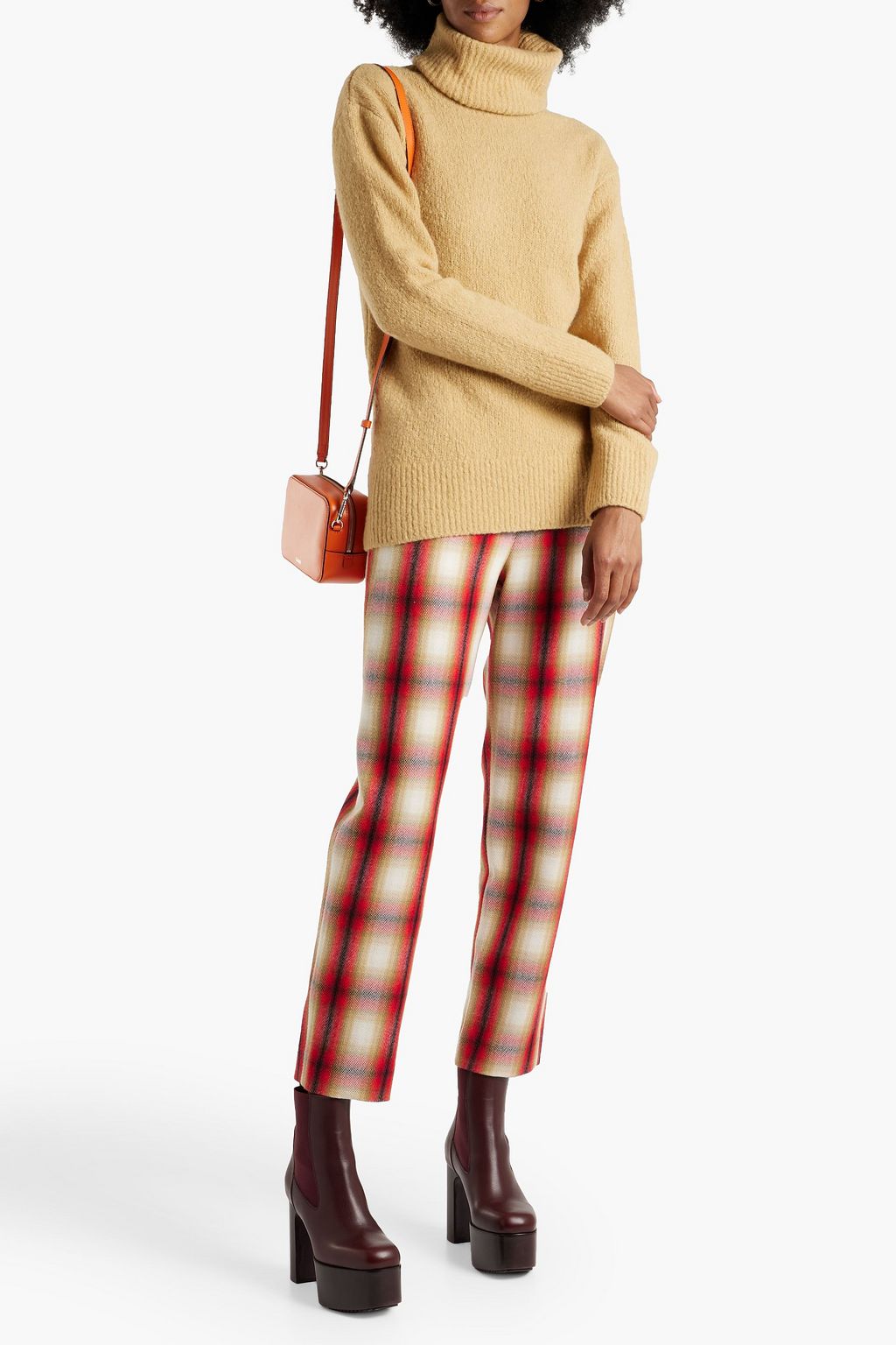 KENZO Brushed bouclé-knit wool-blend turtleneck sweater
