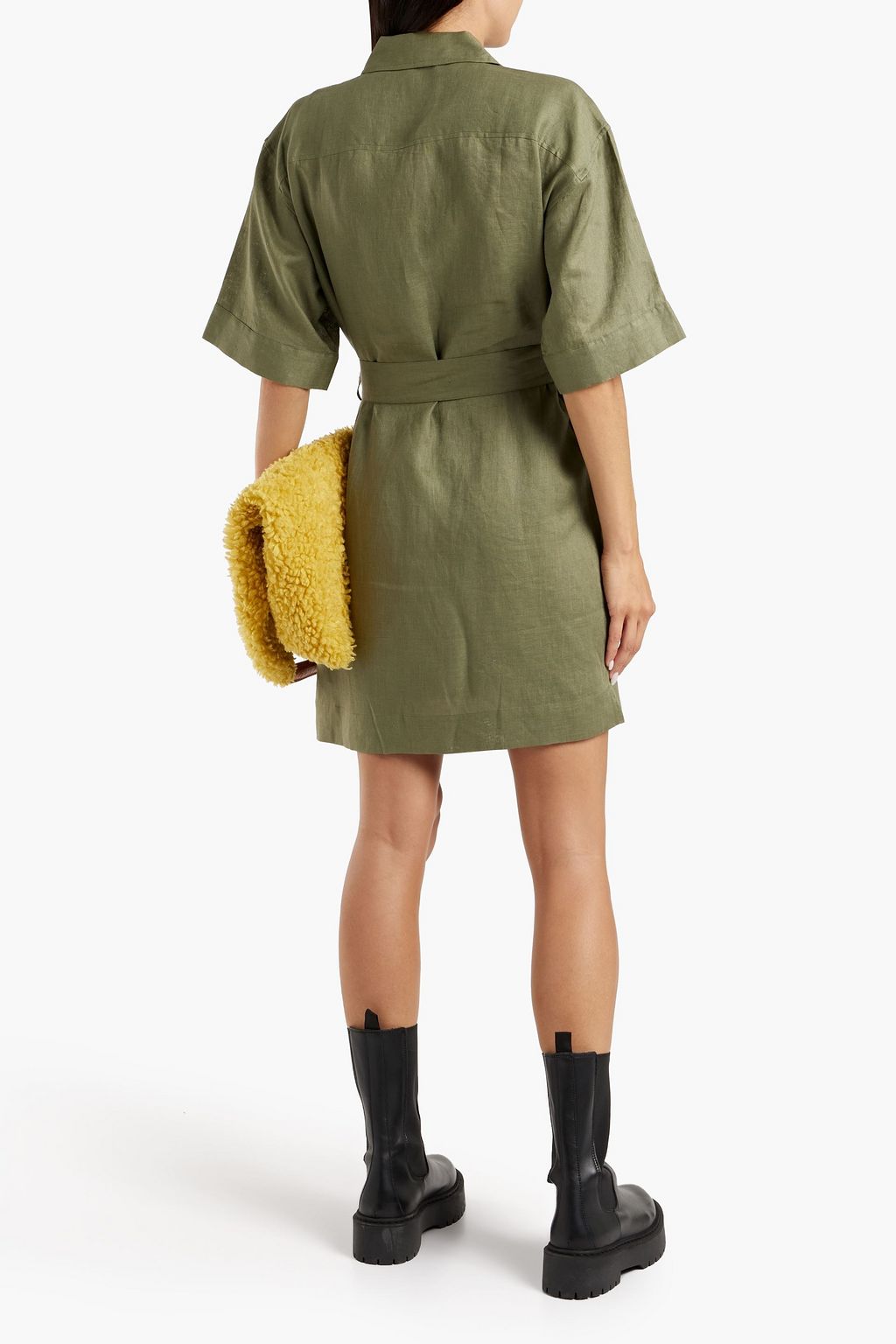 EQUIPMENT Belted linen mini shirt dress THE