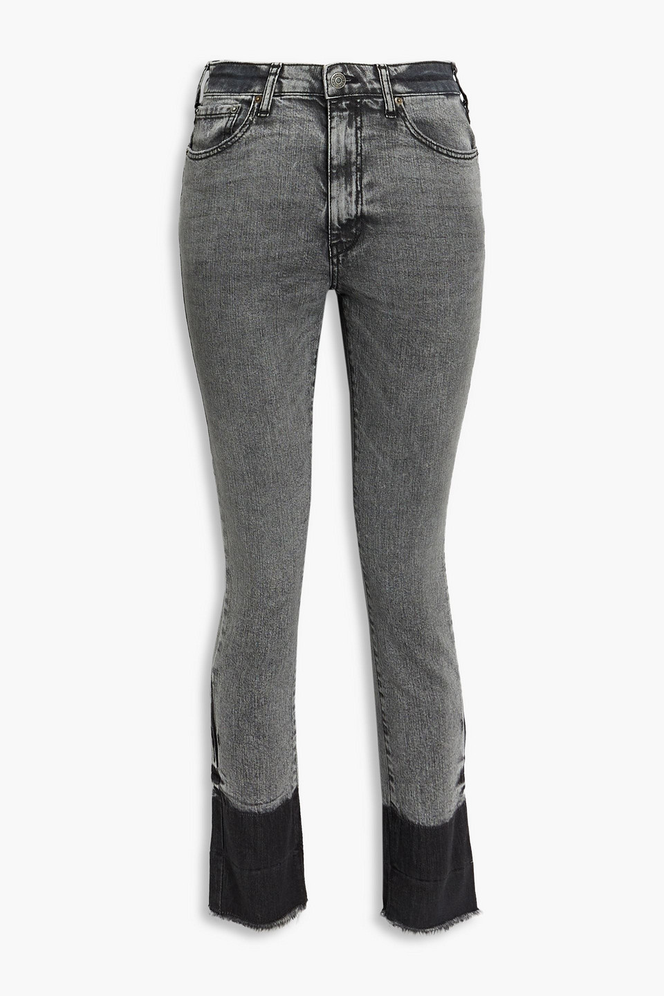Ser.o.ya Toya Two-tone High-rise Slim-leg Jeans In Gray