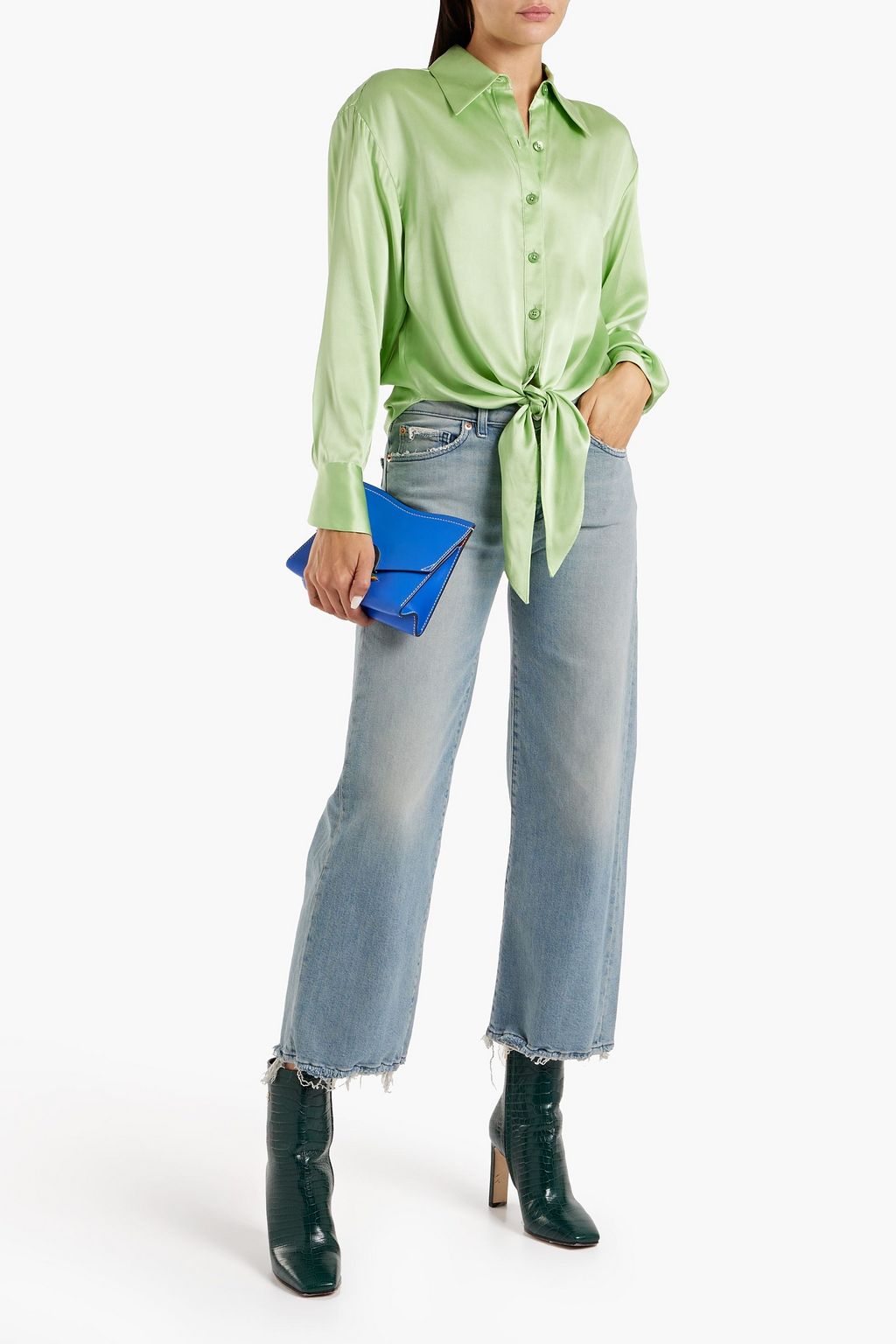 EQUIPMENT Geneva tie-front silk-satin shirt