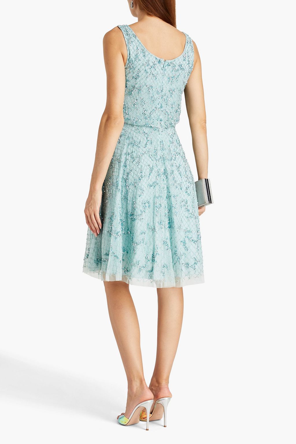 AIDAN MATTOX Embellished tulle dress