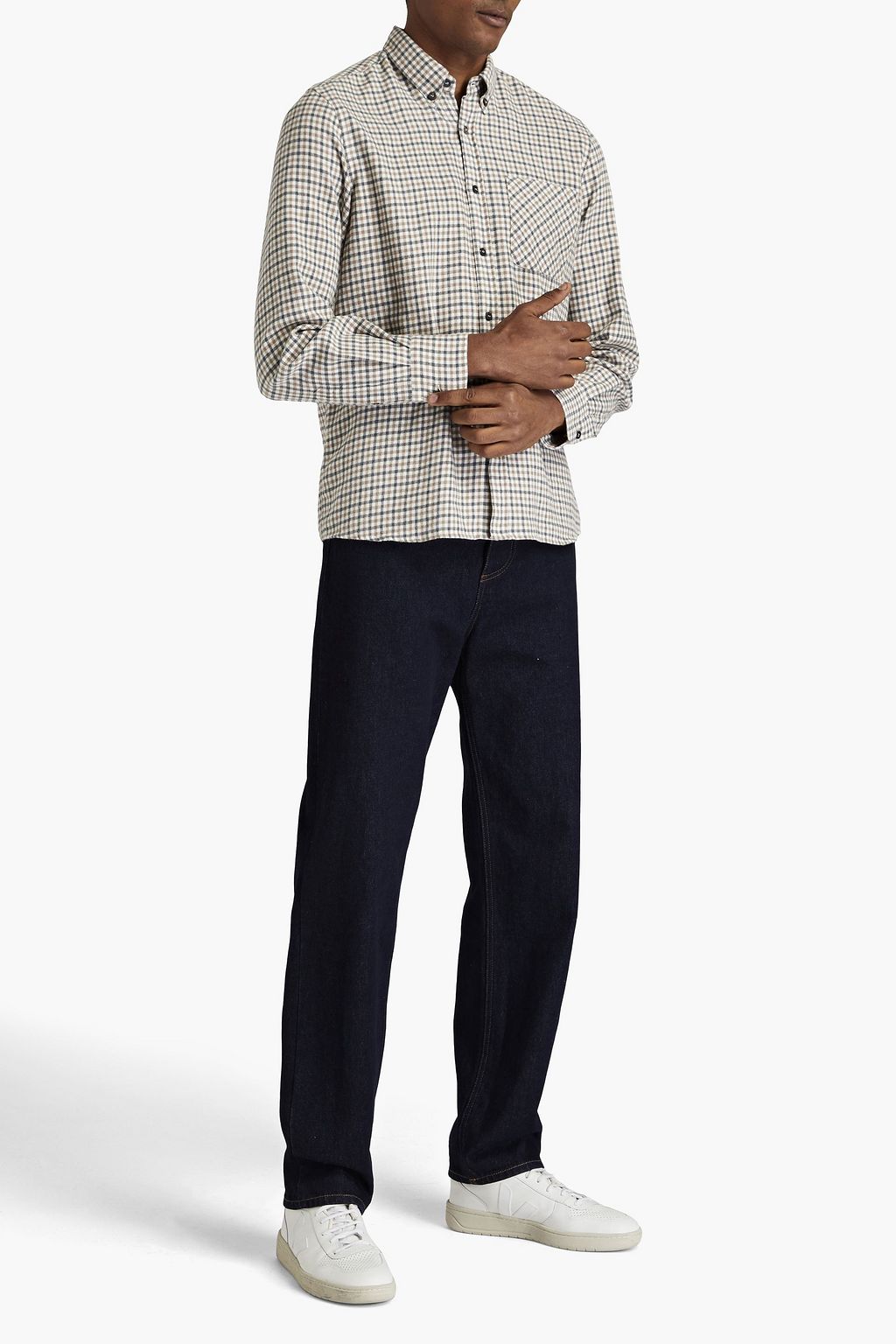 PESERICO Checked cotton-flannel shirt