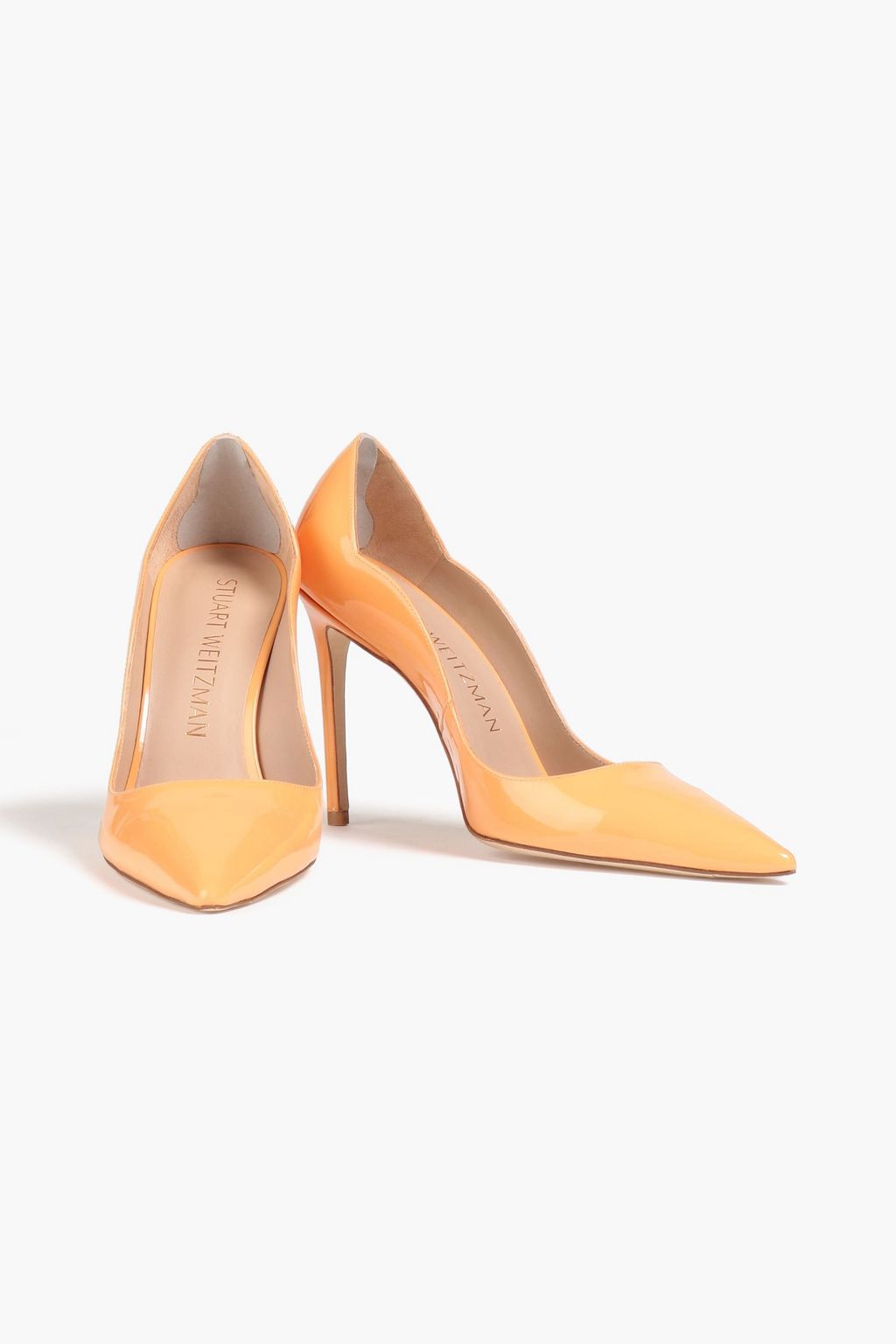 STUART WEITZMAN Stuart 100 Pumps aus Lackleder mit Muschelsaum