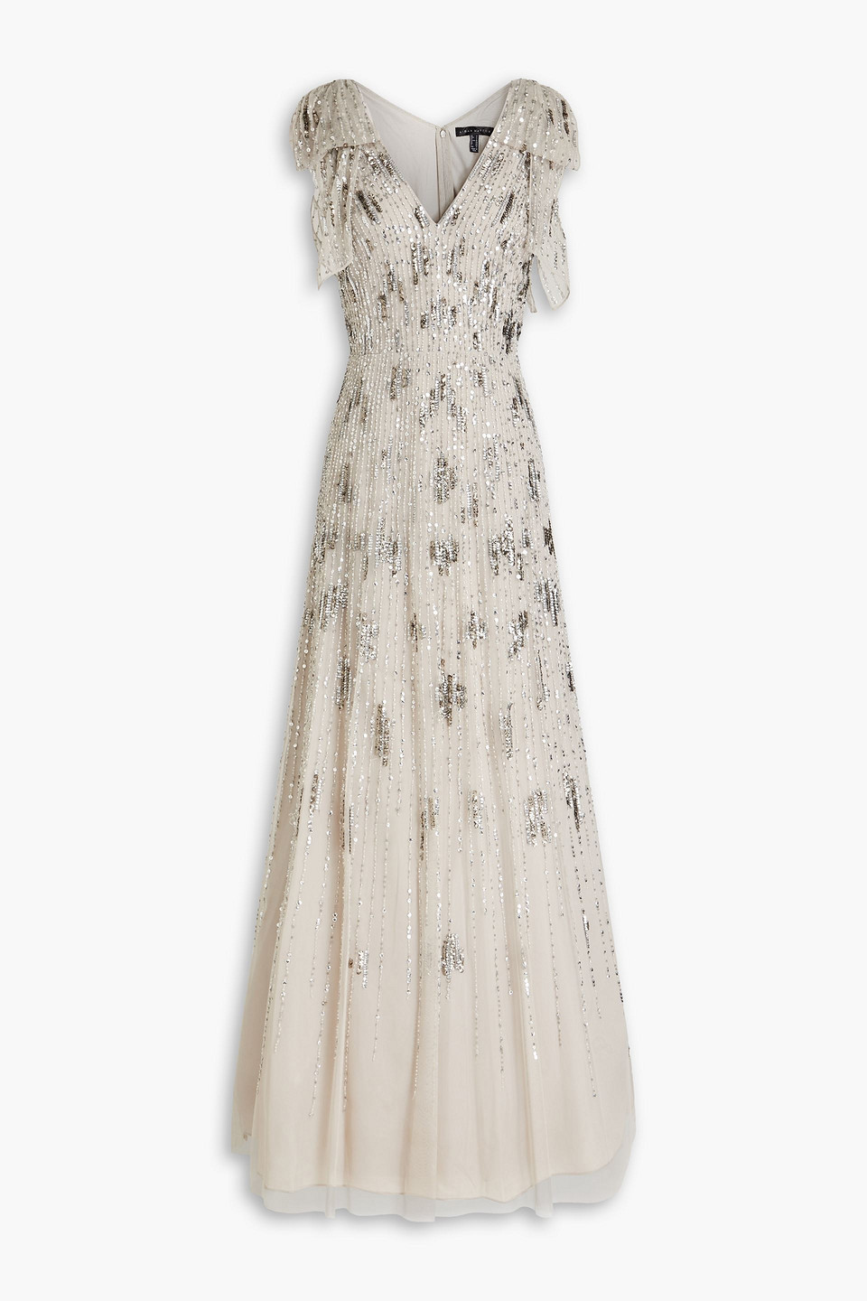 AIDAN MATTOX EMBELLISHED TULLE GOWN,3074457345633759662