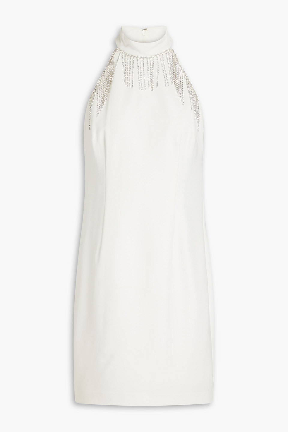 Aidan Mattox Crystal-embellished crepe mini dress