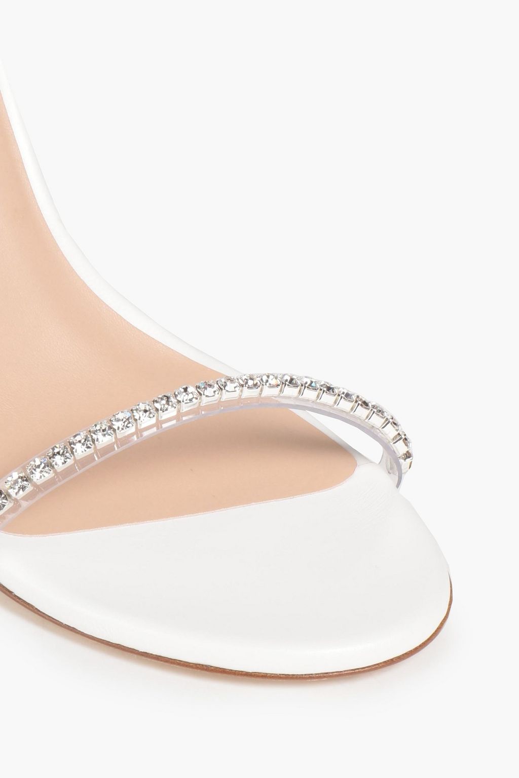 STUART WEITZMAN レザー サンダル PVCトリム クリスタル付き