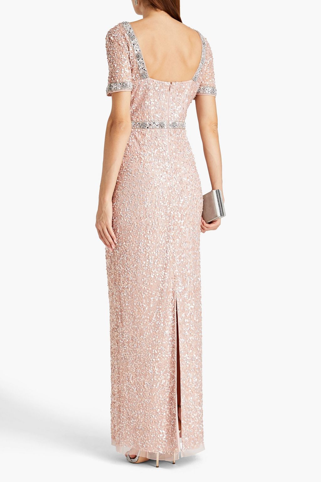 AIDAN MATTOX Embellished tulle gown
