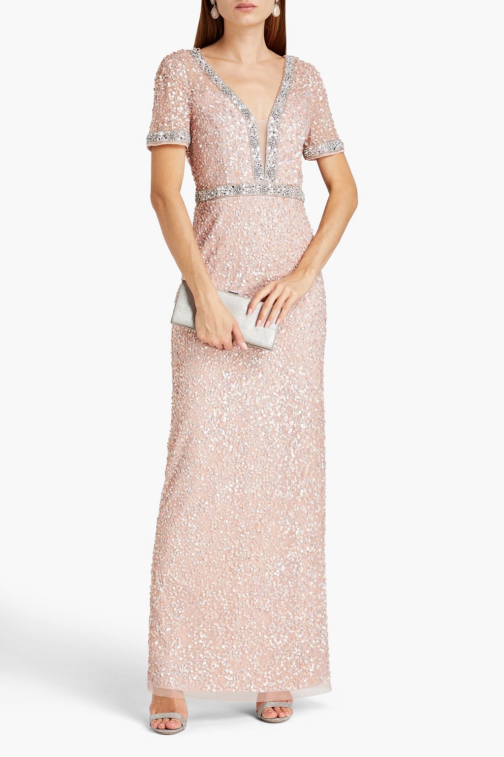 AIDAN MATTOX Embellished tulle gown