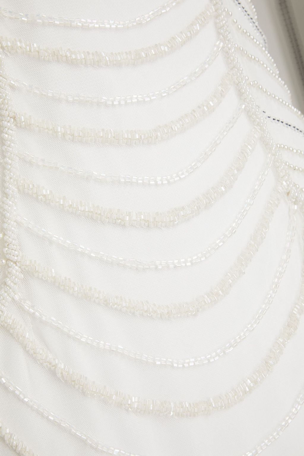 AIDAN MATTOX Bead-embellished tulle gown