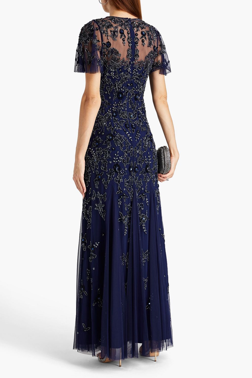 AIDAN MATTOX Embellished tulle gown