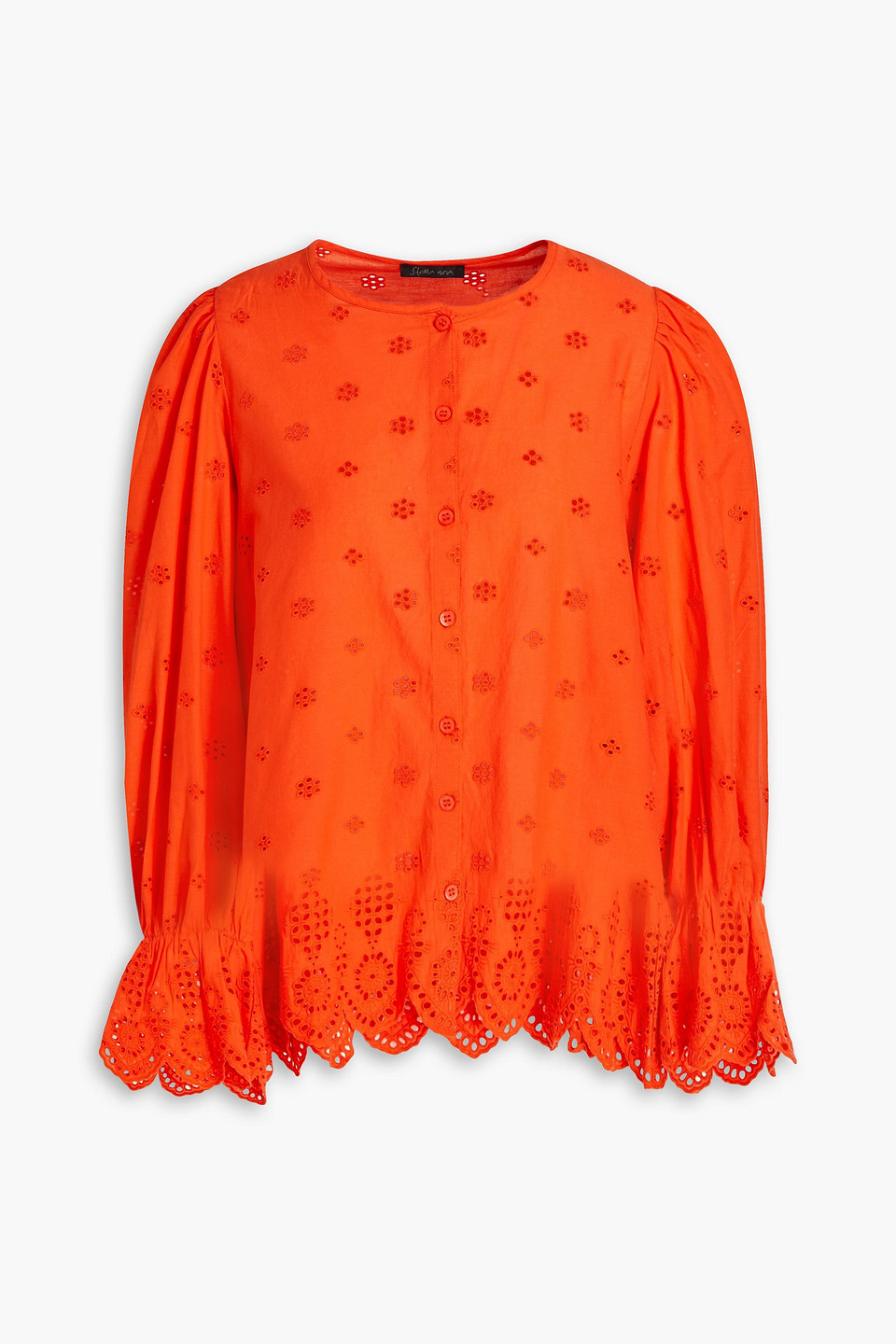 Stella Nova Erina Lou Broderie Anglaise Cotton Top In Orange