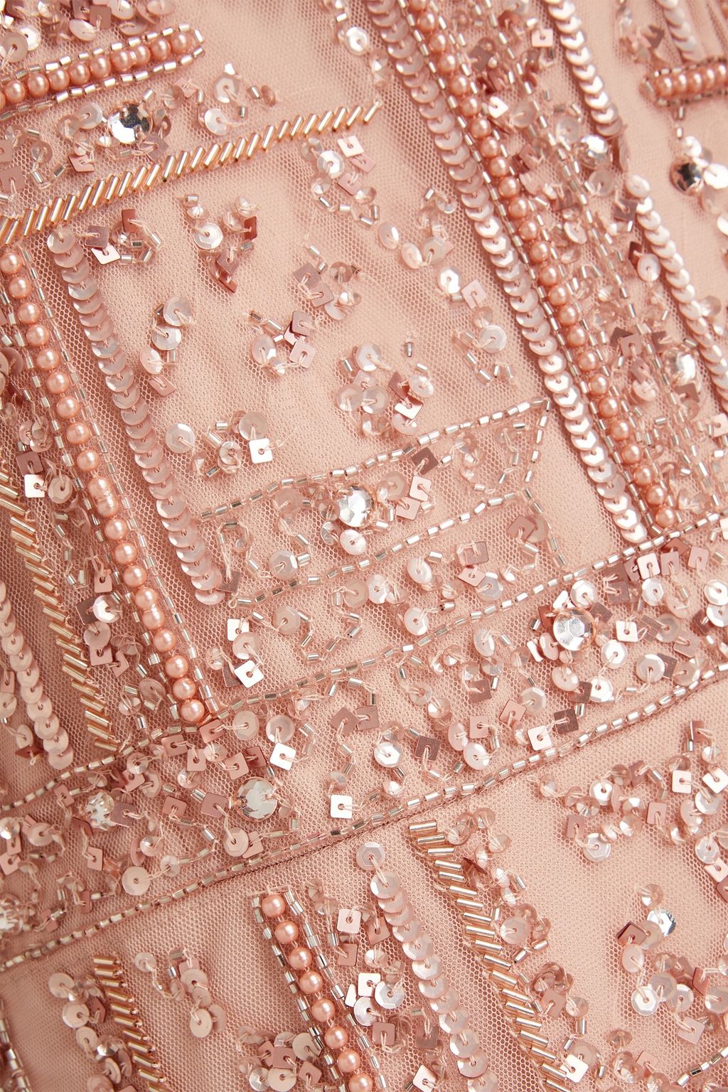 AIDAN MATTOX Embellished tulle dress