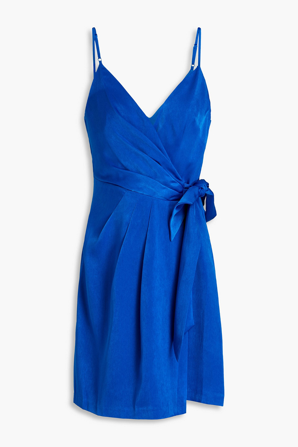 Aidan Mattox Pleated satin mini wrap dress