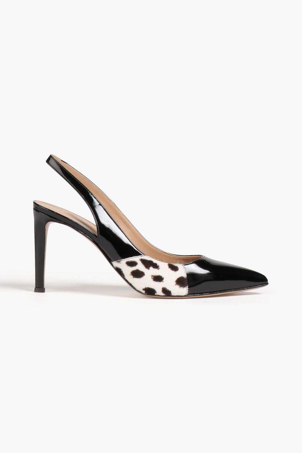 Black Calf hair and patent-leather slingback pumps | GIUSEPPE ZANOTTI ...