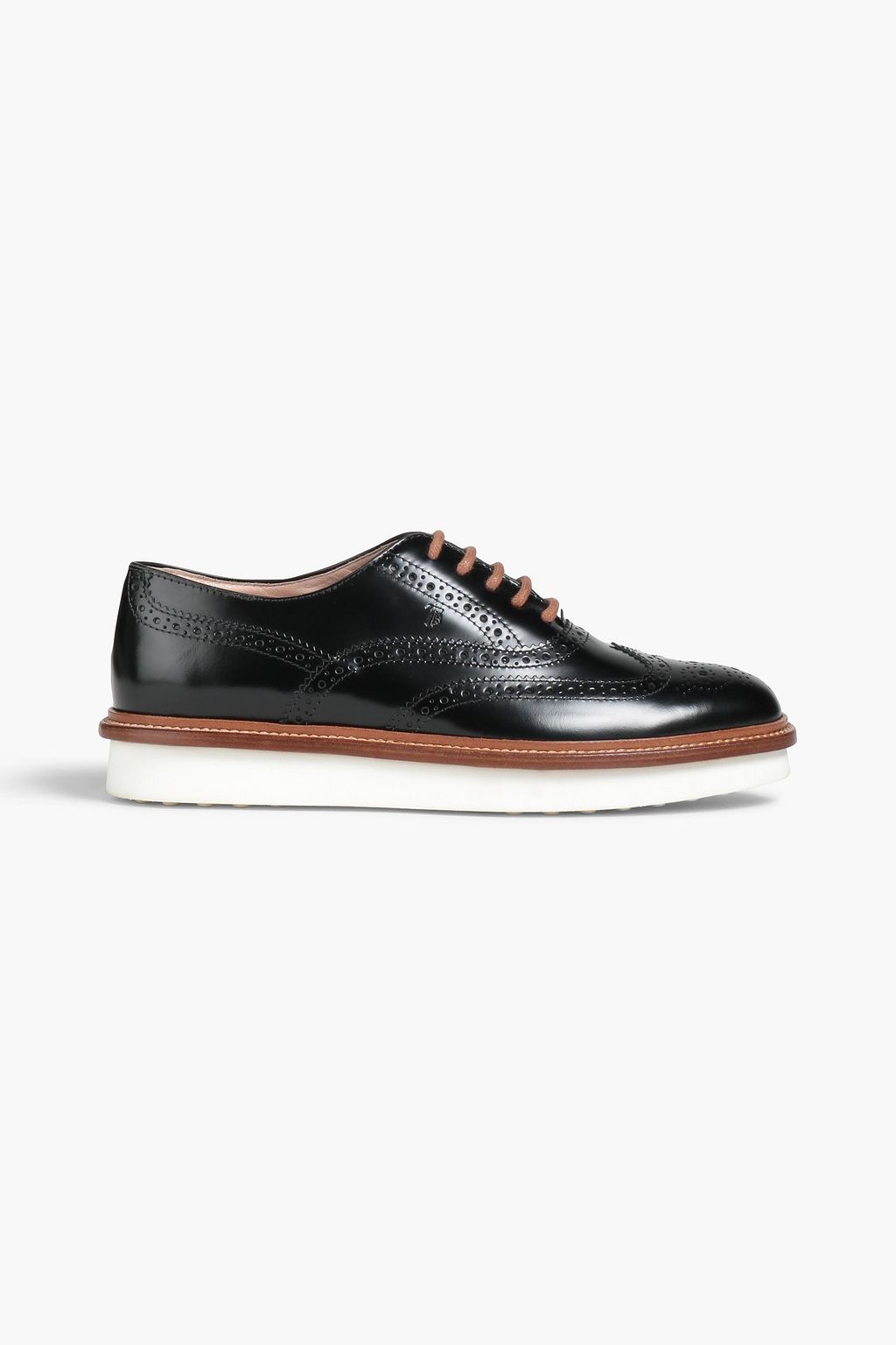 TOD'S Perforated glossed-leather platform brogues | Sale up to 70% off |  THE OUTNET