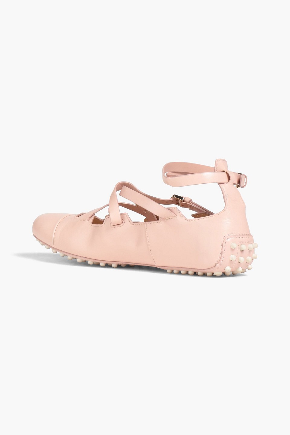 TOD'S BUCKLED LEATHER BALLET FLATS