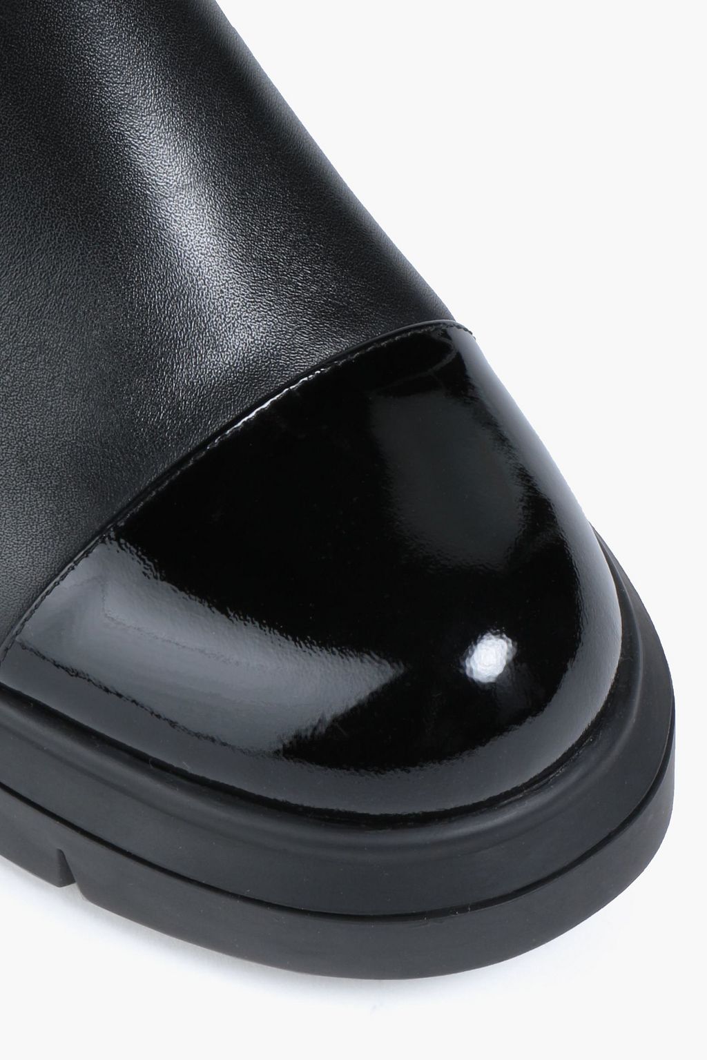 STUART WEITZMAN Norah smooth and patent-leather Chelsea boots