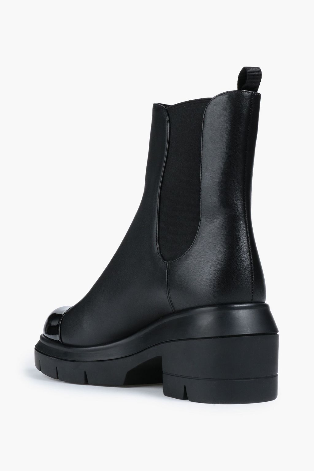 STUART WEITZMAN Norah smooth and patent-leather Chelsea boots