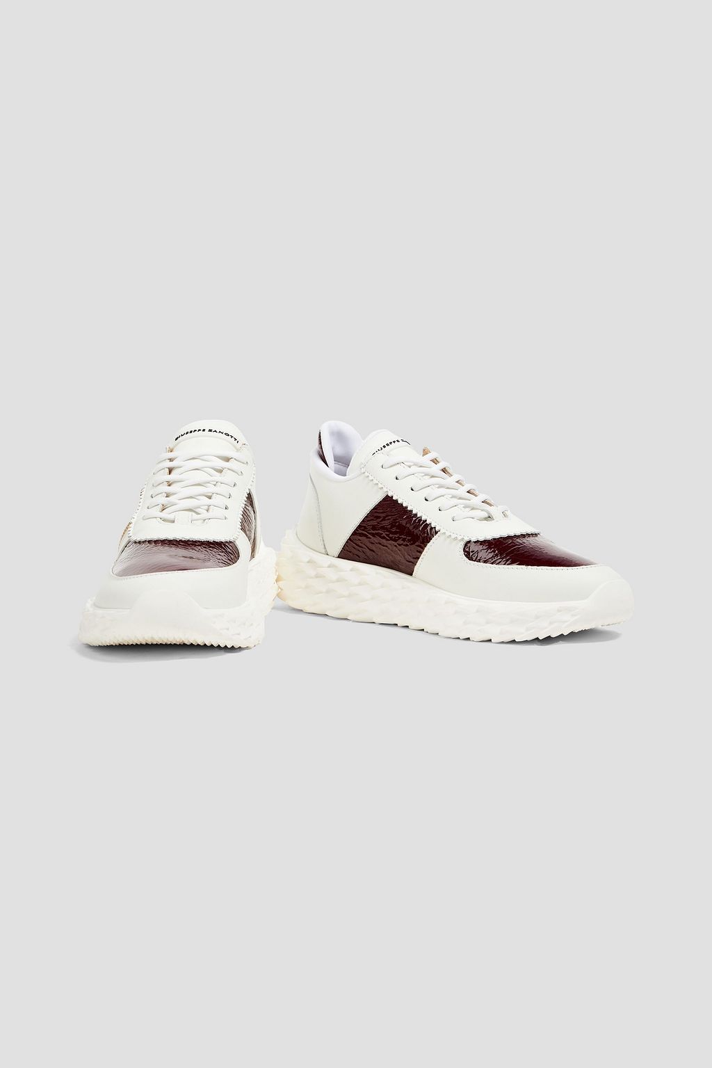 GIUSEPPE ZANOTTI Urchin 스무스 & 페이턴트 가죽 청키 솔 스니커즈
