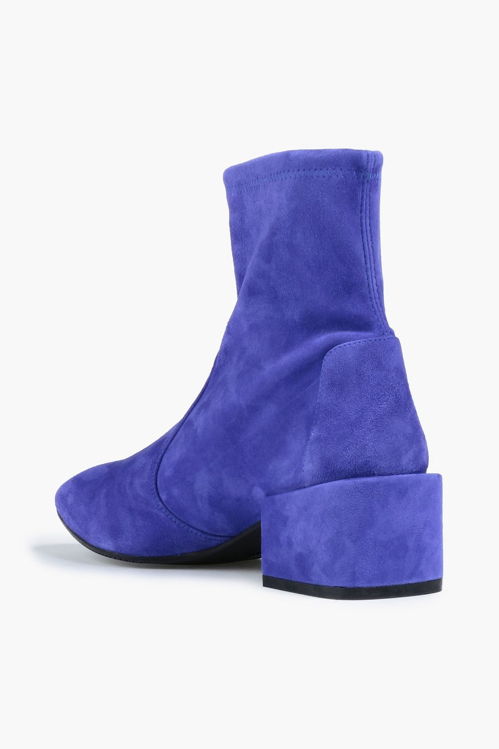 STUART WEITZMAN حذاء بوت على شكل جوارب ’أكورديون’ من الجلد السويدي المرن