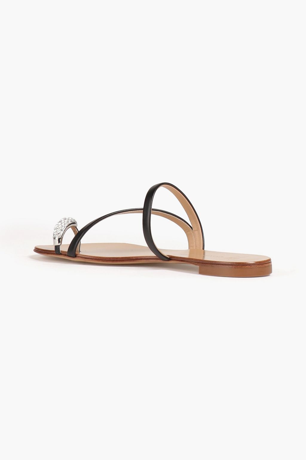 GIUSEPPE ZANOTTI Rock 10 レザー サンダル クリスタル付き メタリック
