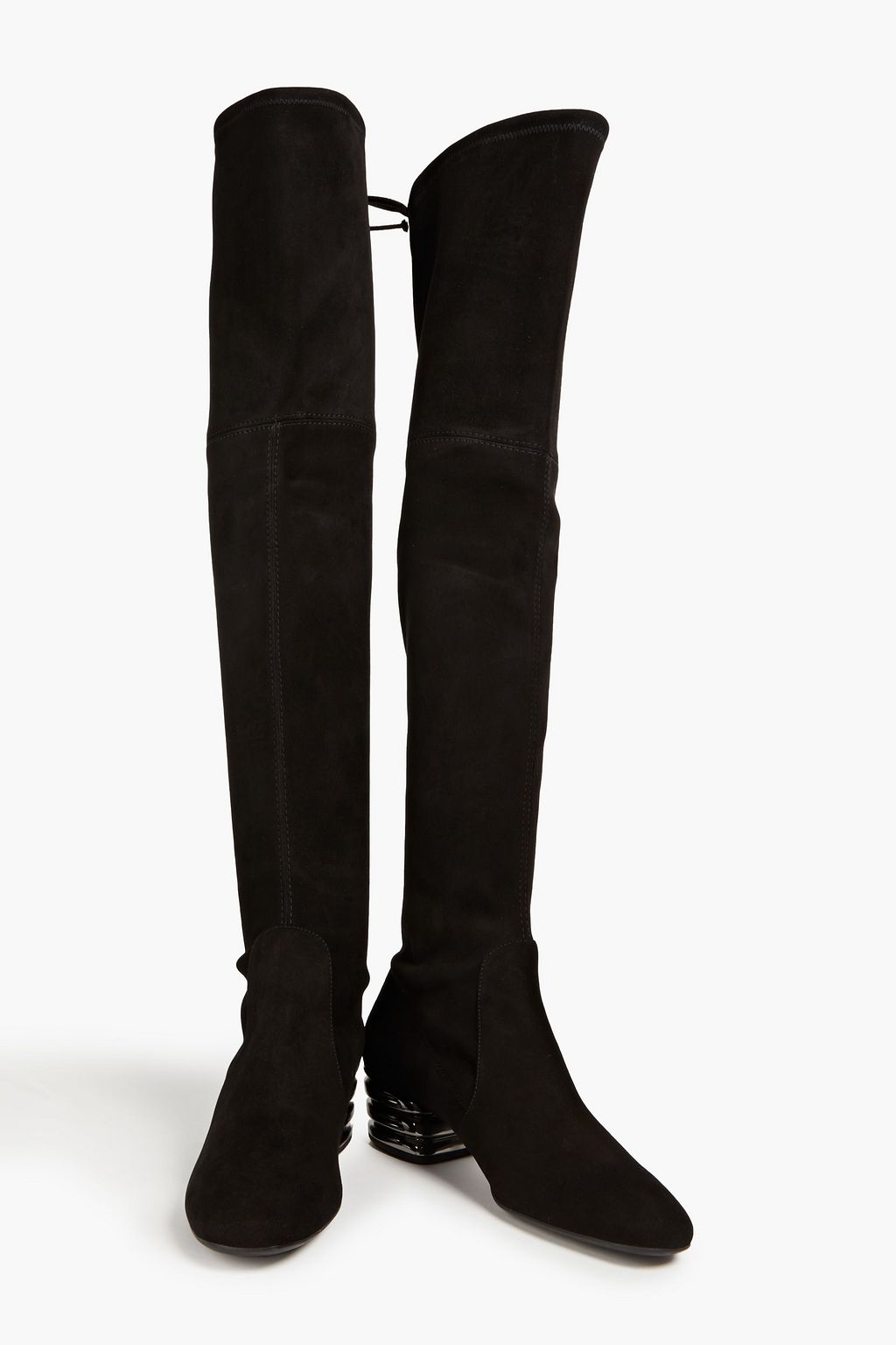 STUART WEITZMAN Vidalia 45 Overknees aus Stretch-Veloursleder