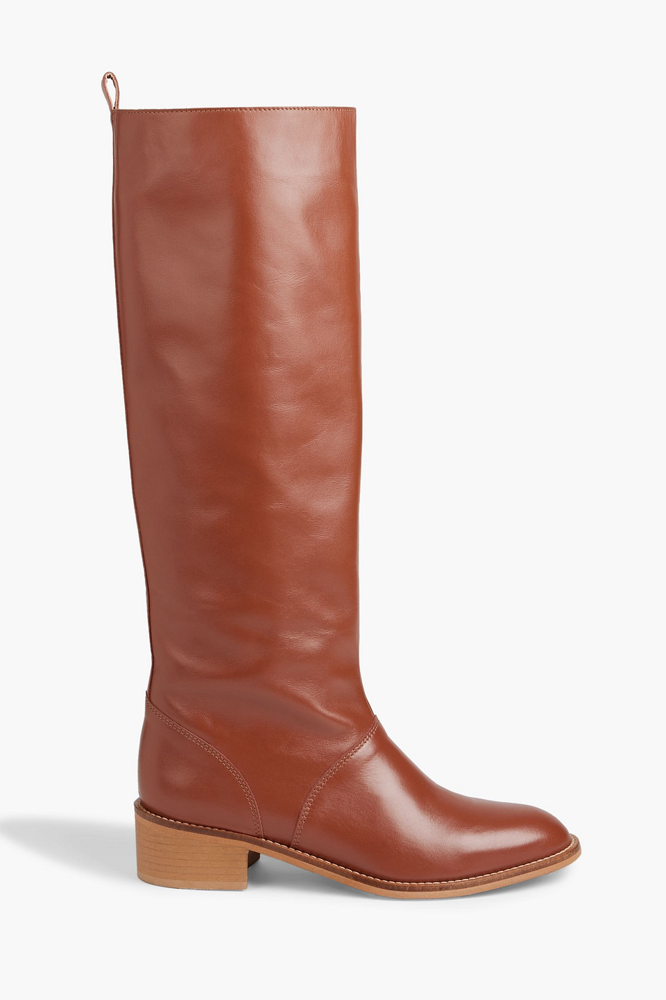 Iris & Ink Isabella Leather Knee Boots In Tan